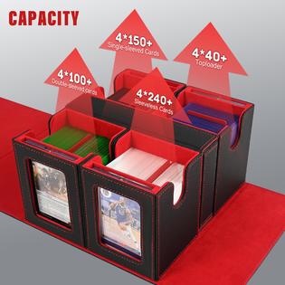 Kabinka MTG Deck Box with Commander Display -Patented Design, 5 in 1 Trading Card Storage Box Fit 400 Double-sleeved Cards, Card Deck Ca Kabinka MTG Deck Box with Commander Display -Patented Design, 5 in 1 Trading Card Storage Box Fit 400 Double-sleeved Cards, Card Deck Ca