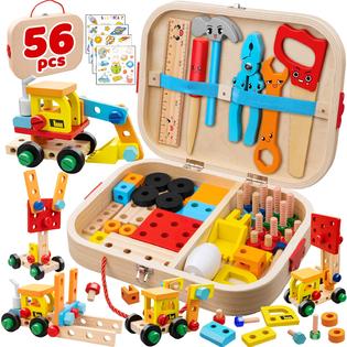 Goodfuns 56 Pcs Kids Tool Set for Toddlers, Montessori Educational