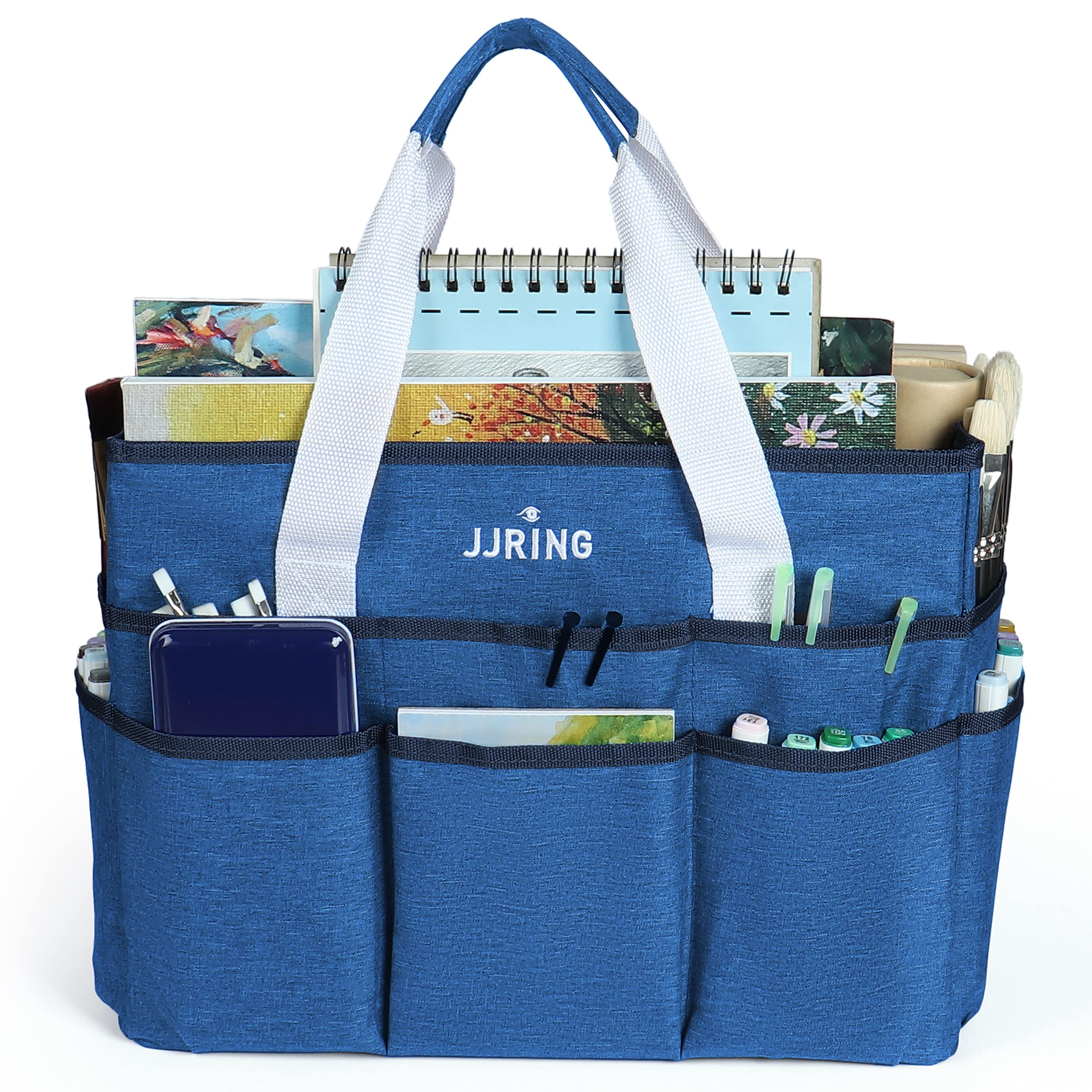JJRING Craft Organizer Tote Bag, Large Art Storage Caddy with