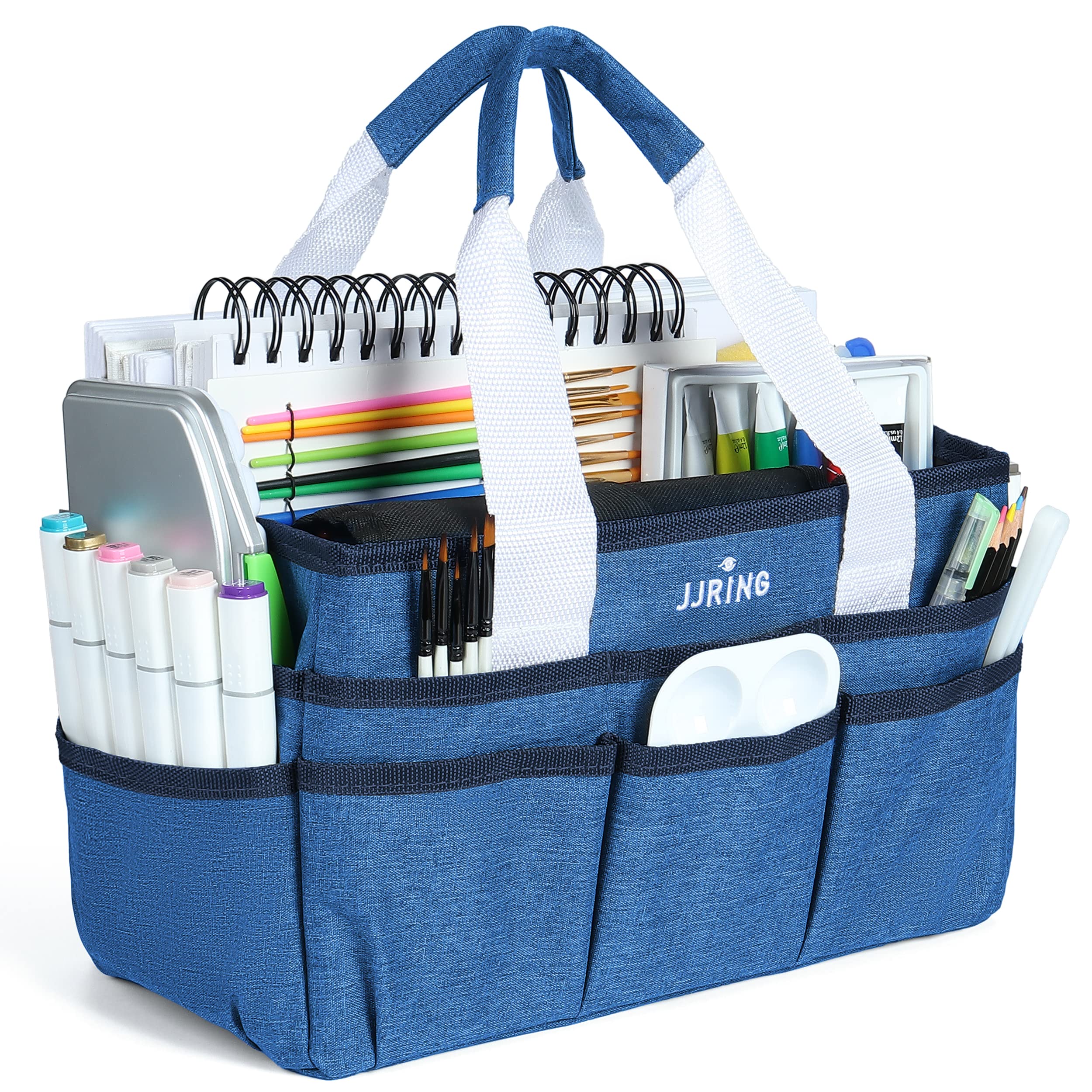 JJRING Craft Organizer Tote Bag, Art Storage Caddy with Multiple