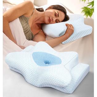 Cervical Neck Pillow For Pain Relief - Ergonomic Memory Foam, Cooling Cover, For Side/Back/Stomach Sleepers
