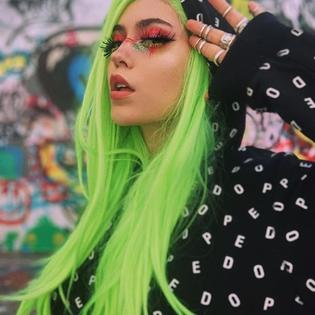 Kalisa Neon Green Lace Front Wig Long Straight Flourescent Green