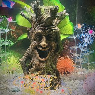SLOCME Fish Tank Tree Trunk Decorations Lifelike Hollow Tree
