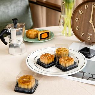 Hewnda 50 Pack 2 Inch of Clear plastic mini cake Hewnda 50 Pack 2 Inch of Clear plastic mini cake