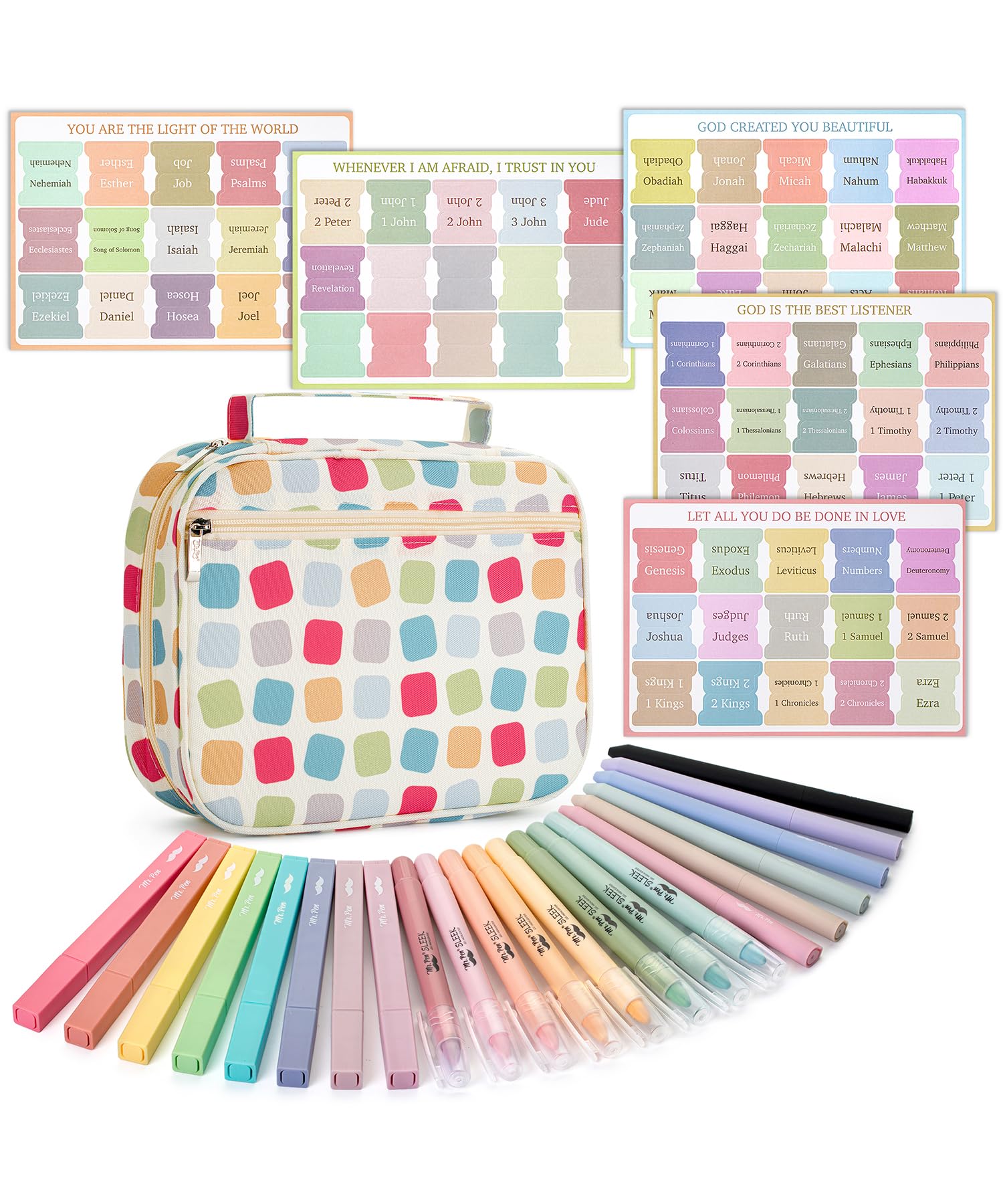 Bible Study Journaling Kit - No Bleed Highlighters, Tabs & Notebook Set