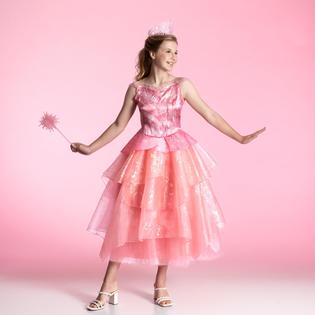 wicked glinda pink dress Cosplay Costume and Green Tulle with Gloves and Petticoat Use Glindas glitter infused wand to harness your magic Glinda Pink Dress Wicked Cosplay