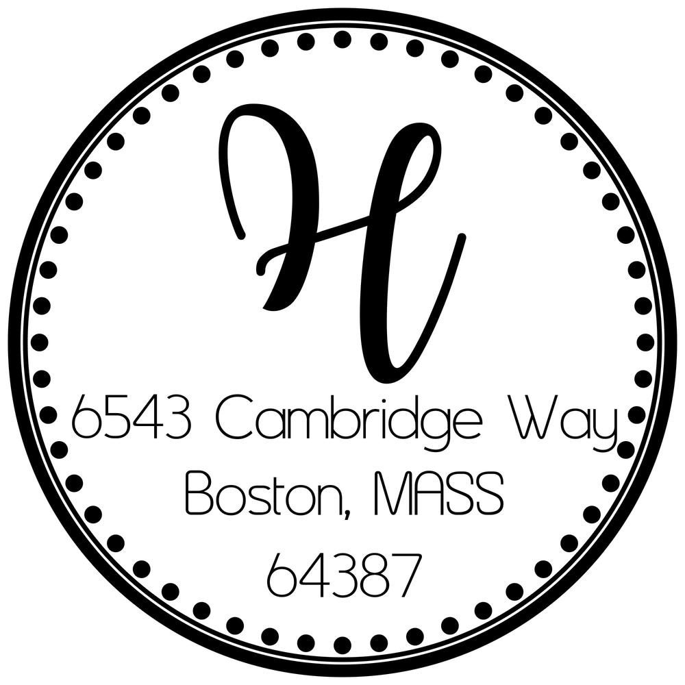 904 Custom Custom Round Return Address Stamp Self-inking Or Wood Rubber Personalized Stamp With Multiple Fonts And Colors Polka Dot