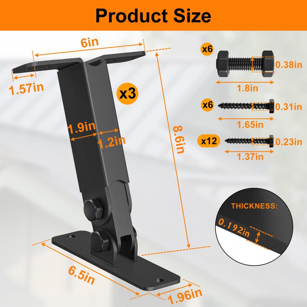 Bracket Support For Riser TROPTOLKY Heavy Duty Roof Riser Brackets Kit, TROPTOLKY Adjustable ...