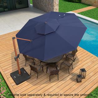double top round deluxe patio umbrella 13ft Large Umbrellas Weighted for Yard, Grey 45 percent poly PURPLE LEAF 10ft Durable Outdoor