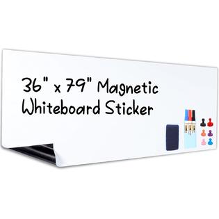 HAMIGAR Magnetic Whiteboard Contact Paper 36x79 Inch - Peel & Stick Dry Erase Wall Sticker With Markers