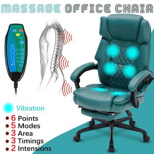 HESL Massage Office Chair with Foot Rest 6 Points Vibration and Heat Home Office Desk Chairs HESL Massage Office Chair with Foot Rest 6 Points Vibration and Heat Home Office Desk Chairs