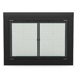 Stanbroil Fireplace Glass Bi-fold Style Door, Black Finish, Medium, Decorative