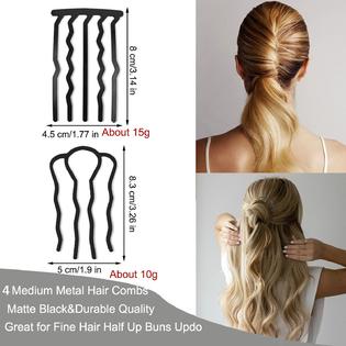 BOYIVI Piece Hair Side Combs French Twist Comb Metal Hair Fork