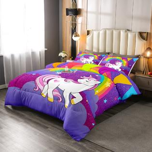 Kids Bedding Unicorn Comforter Amazon Mainstays Kids Rainbow