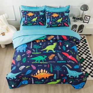 qjmiaofang Dinosaur Twin Comforter Set for Kids Boys Pieces