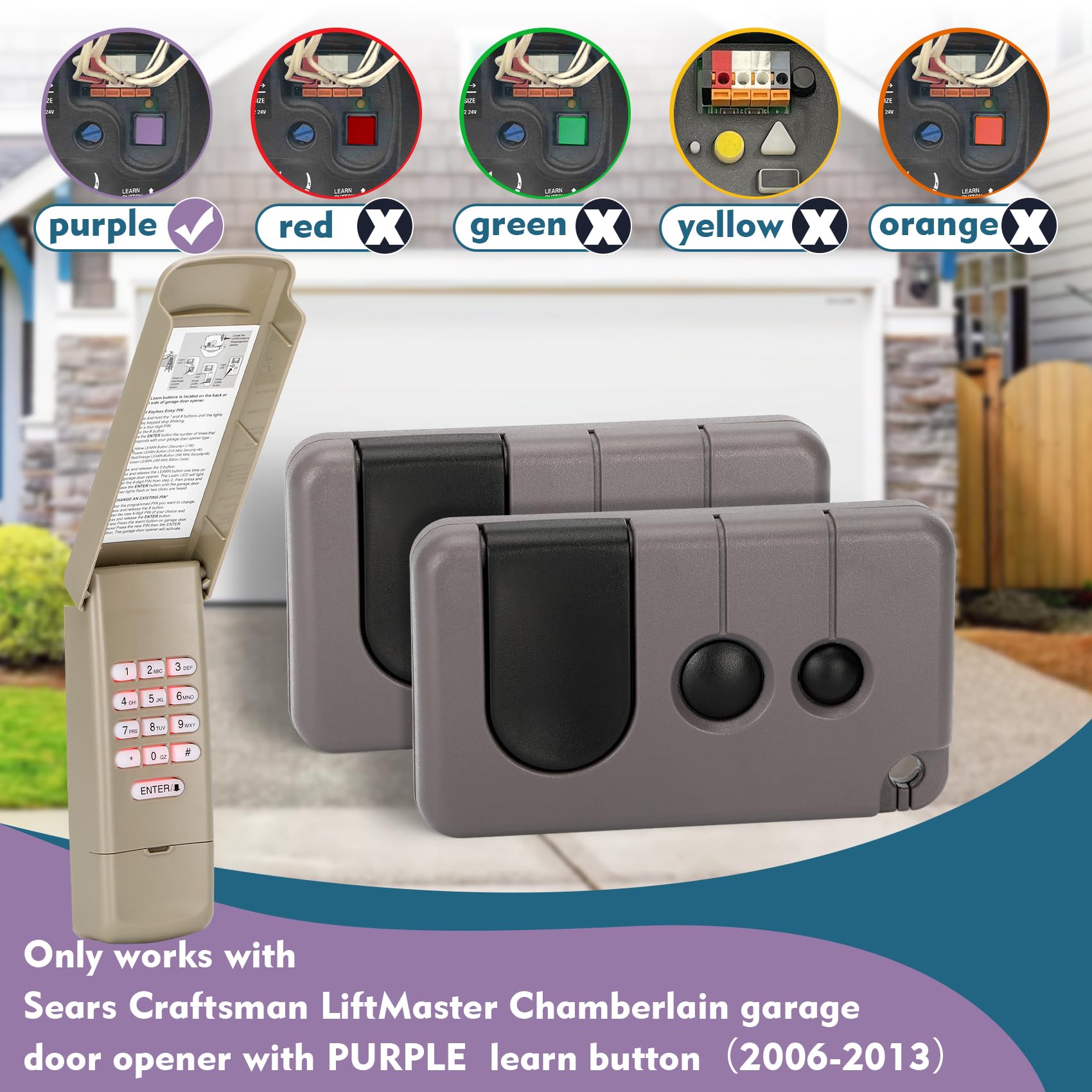 Control Remoto Compatible Para Abridor De Puerta De Garaje Chamberlain, Craftsman, Liftmaster, Modelo 139.53681B
