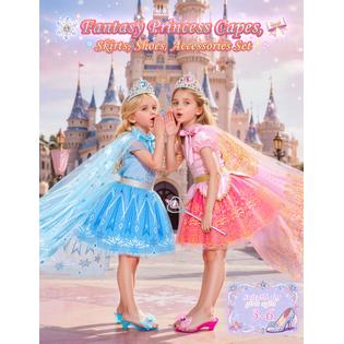 DUDUCOFU Princess Dress Up Clothes for Little Girls Toddlers, Princess Dress Up Shoes Set with Princess DUDUCOFU Princess Dress Up Clothes for Little Girls Toddlers, Princess Dress Up Shoes Set with Princess