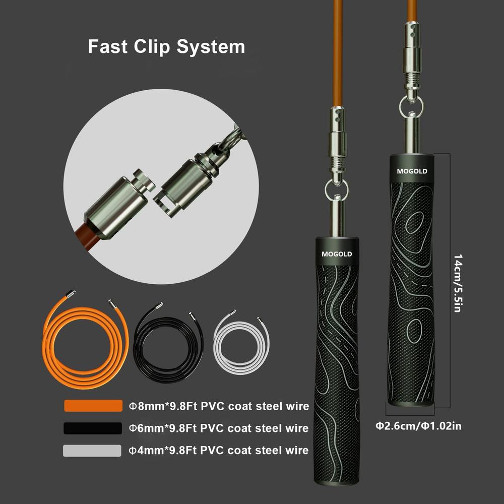 Mogold Mogold Adjustable Weighted Jump Rope With Pu Leather Handles - 10Ft ...