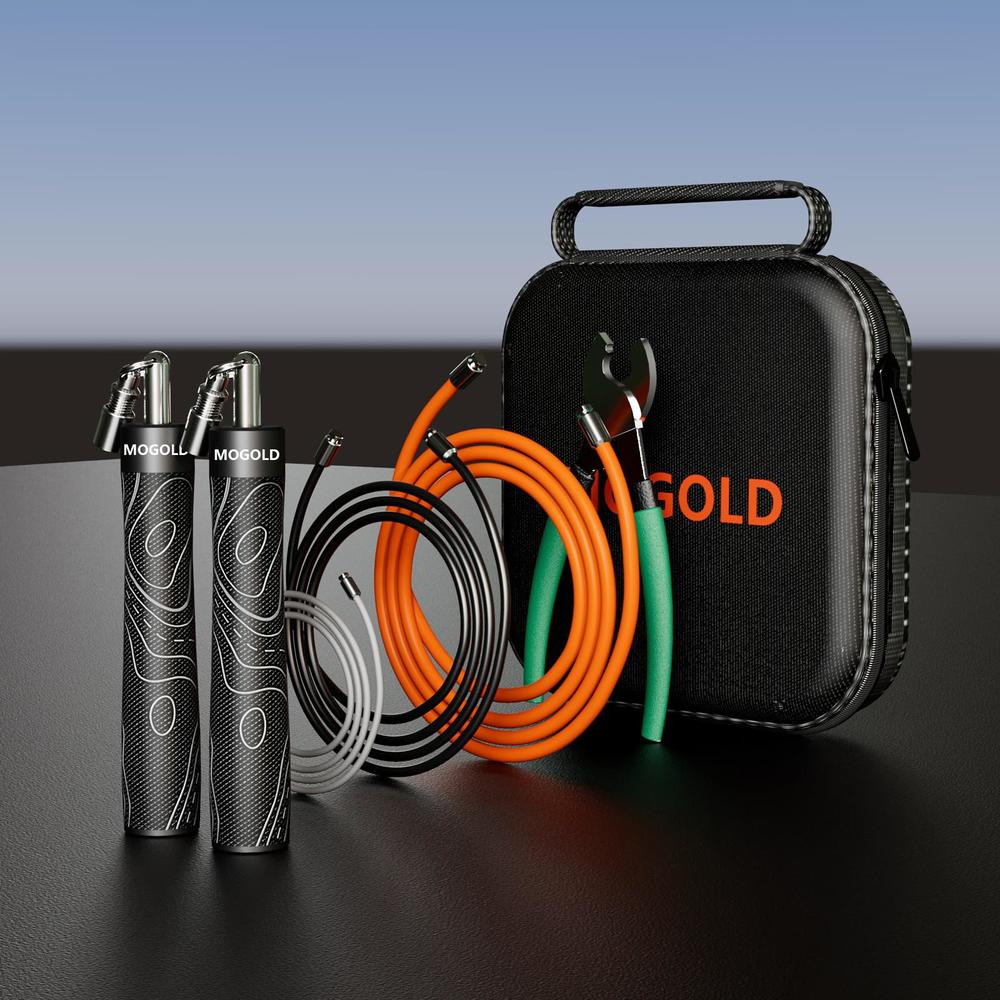 Mogold Mogold Adjustable Weighted Jump Rope With Pu Leather Handles - 10Ft ...