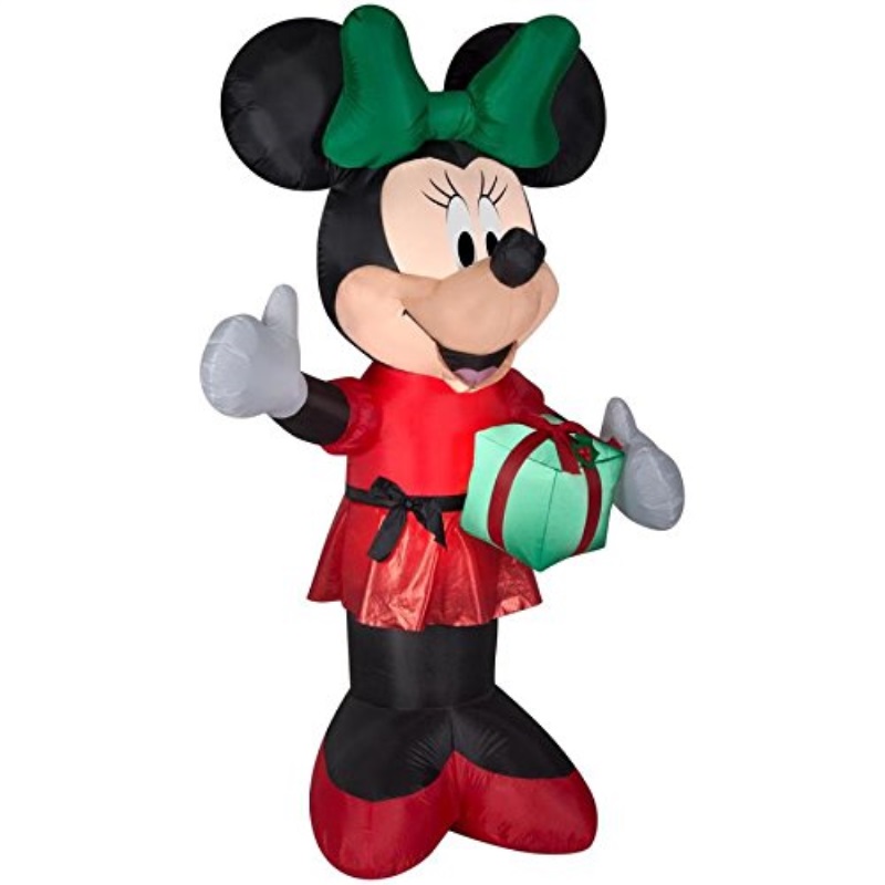 Gemmy Inflatable 6ft Minnie Mouse With Present Indoor Outdoor