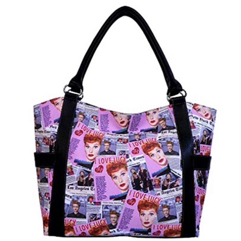 Love Lucy Flannel Pajama Set Here S I Love Lucy Pink Collage Large Tote Purse Lu614