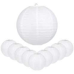 Photo 1 of 16 Inch White Round Paper Lanterns 10 Pack
