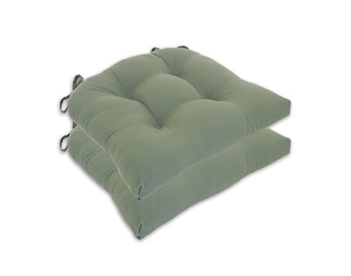 Photo 1 of Arlee Micro Fiber Chair Pad with Tie Backs Set of 2, Olive