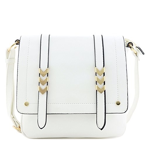 Alyssa Handbags Wallets Sears Alyssa Double Compartment Large Flap Over Crossbody Bag White