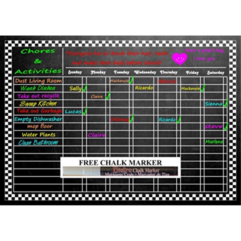 Tymes Collection Inc Amib01hfyiqtk Laminated Versatile Chalkboard Tymes Collection Inc Laminated Versatile Chalkboard Dry Erase C Responsibility Activity Reward Star Chart 11 5 X 16 Plus A Free Cha
