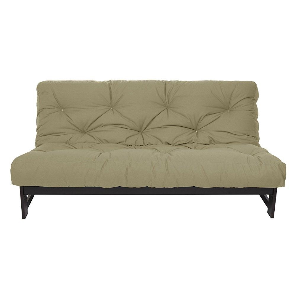 World Of Futons Full Size Fold Bed Compact Frame Mozaic Full Size 8 Inch Cotton Twill Gel Dual Memory Foam Futon Mattress Khaki