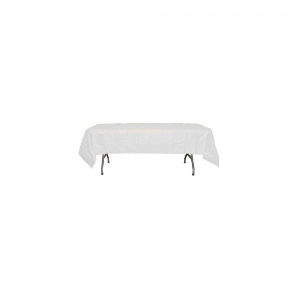 Exquisite 12 Pack Premium Plastic Tablecloth 54in X 108in Exquisite 12 Pack Premium Plastic Tablecloth 54in X 108in Rectangle Table Cover White