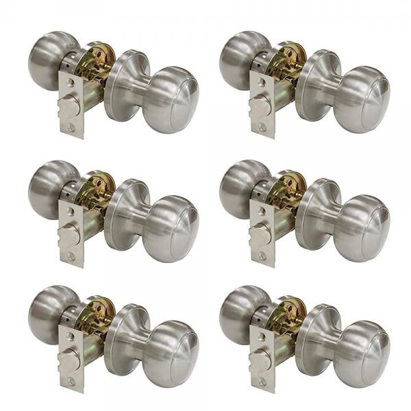 Probrico Passage Door Lock Brushed Nickel Interior Keyless