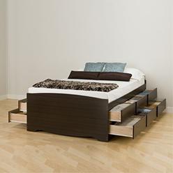 Oak Queen Platform Bed With Drawers Prepac Espresso Tall Queen Captains Platform Storage Bed With 12 Drawers