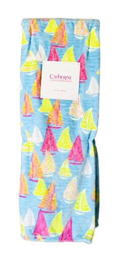 Catherine Malandrino Colorful Sailboats Nautical Themed Plush Throw Catherine Malandrino Colorful Sailboats Nautical Themed Plush Throw Blanket 50 X 70