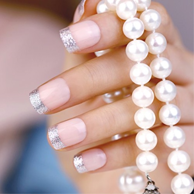 Peach And Silver Nail Art Peach And Silver Nail Art