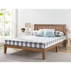 Photo 1 of 12 Inch Wood Platform Bed with Headboard/No Box Spring Needed/Wood Slat Support/Rustic Pine Finish, Full