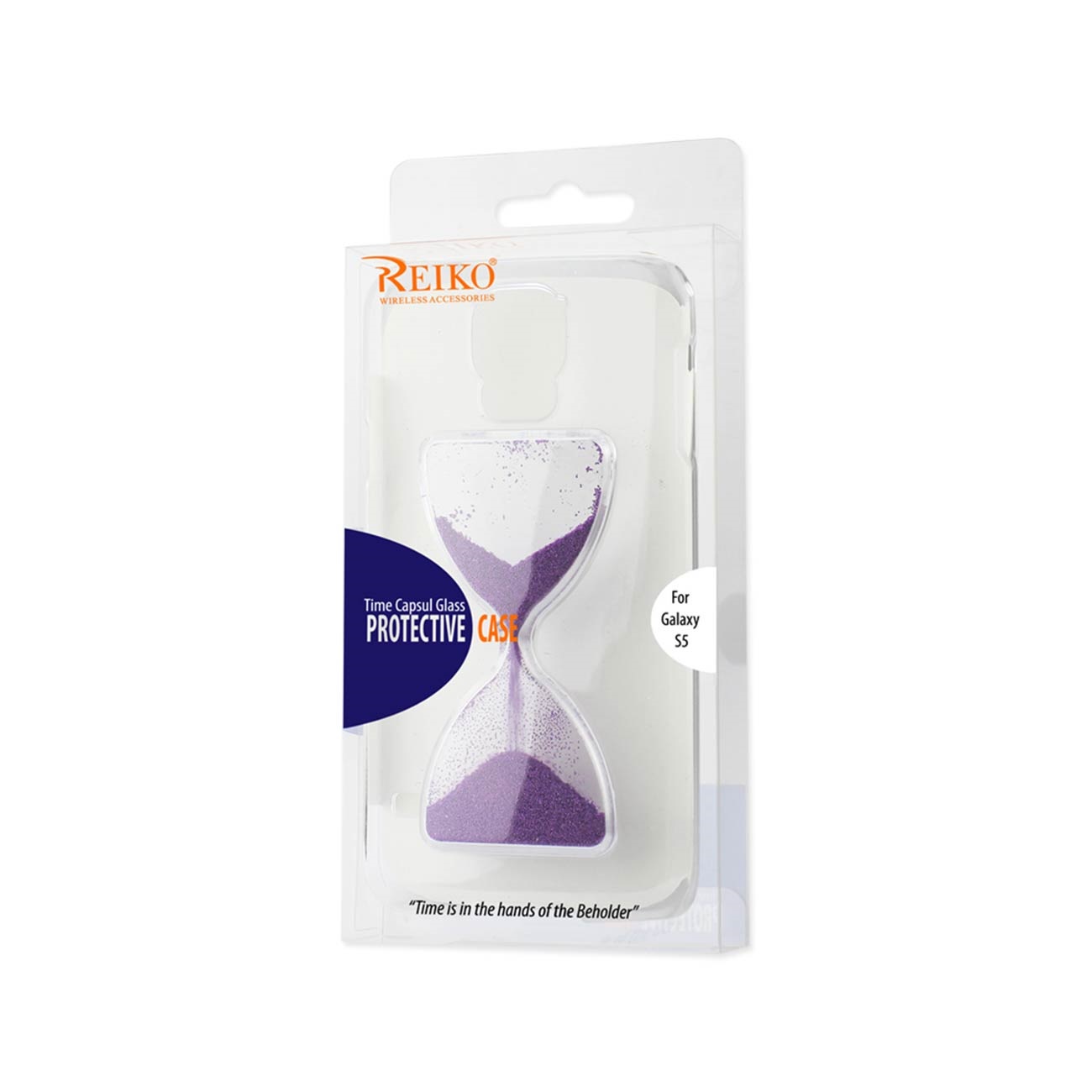 Reiko 44584182 REIKO SAMSUNG GALAXY S5 3D SAND CLOCK CLEAR CASE IN PURPLE
