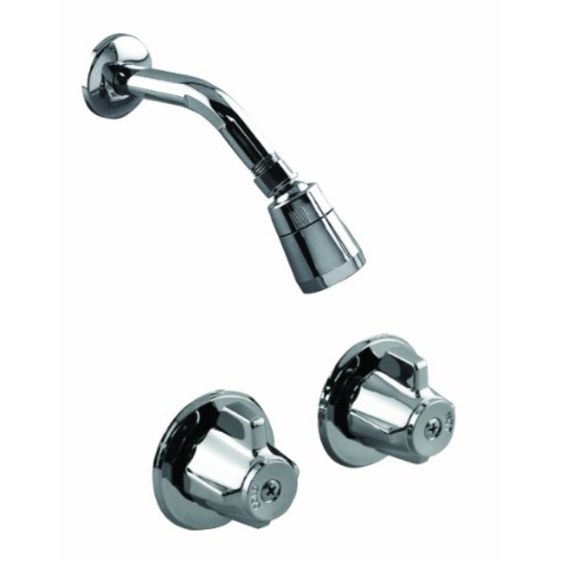 Bright Way Aqua Plumb 1850022 4 Inch Two Handle Polished Chrome Bright Way Aqua Plumb 1850022 4 Inch Two Handle Polished Chrome Heavy Pattern Stall Shower Faucet With Head And Arm Trim
