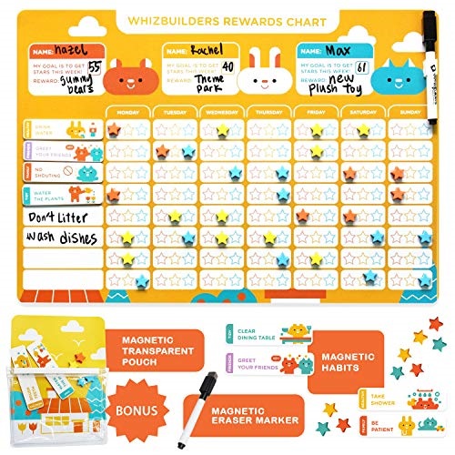 Whizbuilders C Chart For Kids Magnetic Reward Calendar Board Whizbuilders C Chart For Kids Magnetic Reward Calendar Board Dry Erase Schedule Responsibility Charts Toddler Behavior Wall Stick