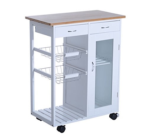 Homcom 34 Rolling Kitchen Trolley Serving Cart With Drawers And Homcom 34 Rolling Kitchen Trolley Serving Cart With Drawers And Cabinet White
