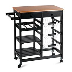 Kitchen Microwave Cart Merax Wf036471baa 26 Portable Storage Island Kitchen Trolley Drawers Microwave Cart