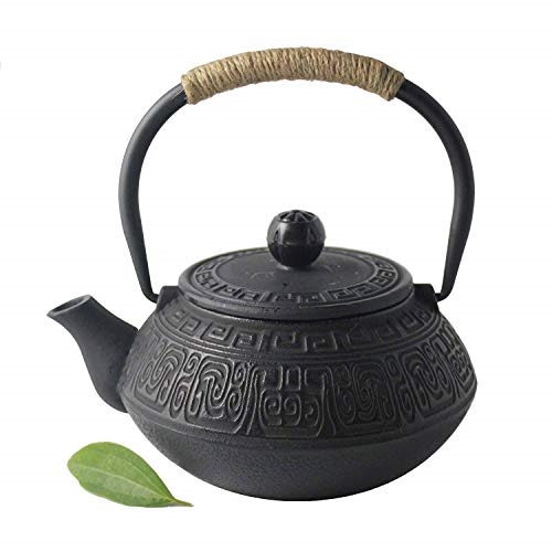 Rikyu Black Antique Coin Cast Iron Tetsubin Tea Pot Kettle Set Hwagui Anese Style Cast Iron Tea Pots For Stove Top Healthy Teapot Kettle