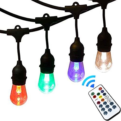 Aqlighting Led Wireless Controlled Color Changing Waterproof Outdoor Aqlighting Led Wireless Controlled Color Changing Waterproof Outdoor String Lights With Hanging Sockets Dimmable 0 5 Watt Bu