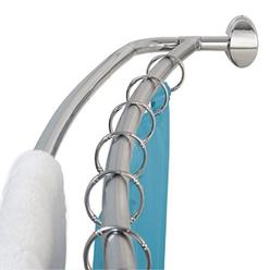 Curved 78 To 84 Inch Shower Curtain Rod Zenna Home E35604ss Neverrust Aluminum Double Curved Shower Curtain Rod 45 To 72