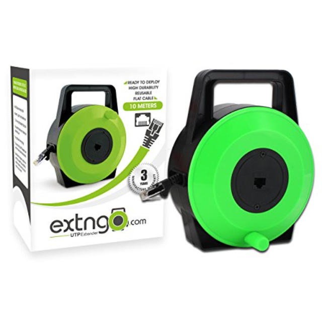 Extngo Eleacb01lw2ynj4 Retractable Network Cable Extender 33 Feet 10 Meter Cat 6 Ethernet Cable Flat Portable 1 Gbps Data Speed Swiftly Setup Temp N