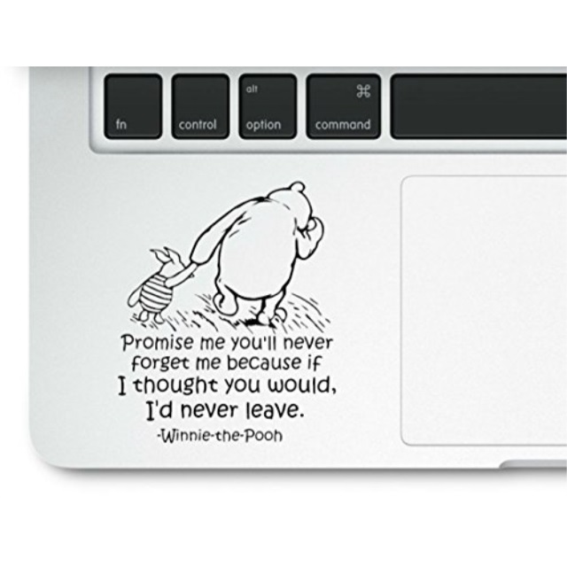 Decorus Decals Eleacb07434ty98 Winnie The Pooh Promise Me You Will Never Forget Me Motivational Life Love Quote Clear Vinyl Printed Decal Sticker For Laptop Ma