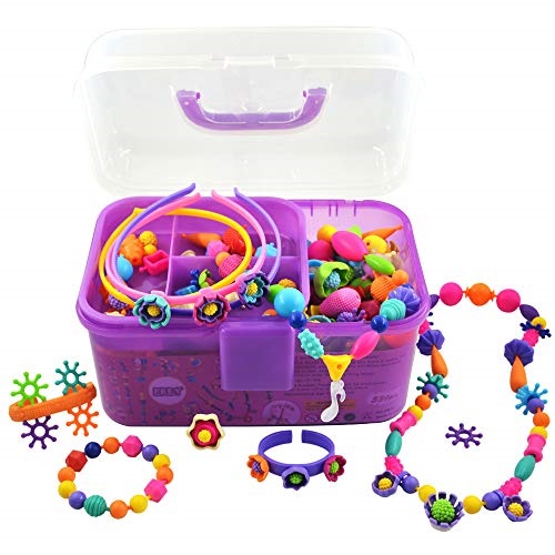 Erly Pop Beads Christmas Gifts For 4 5 6 7 Year Old Girls Arts And Crafts Toys For Toddler Girls Age 3 Play Jewelry For Kids