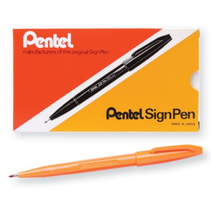 HOMESB003AM8DGI Pentel Sign Pen FiberTipped Pen, Orange