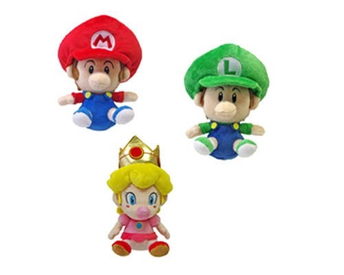 Sanei Set Of 3 Sanei Baby Mario Baby Luigi And Baby Peach Plush Doll Sanei Set Of 3 Sanei Baby Mario Baby Luigi And Baby Peach Plush Doll