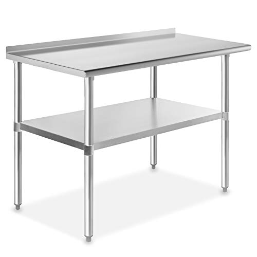 Gridmann Busnib00m87wg78 Gridmann Nsf Stainless Steel Commercial Kitchen Prep Work Table With Backsplash 48 In X 24 In